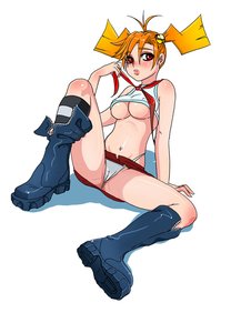 Rating: Explicit Score: 0 Tags: blush boots breasts crop_top dvach-tan lips necktie orange_hair panties pioneer_tie red_eyes simple_background sitting skirt smolev_(artist) striped topless twintails User: (automatic)nanodesu