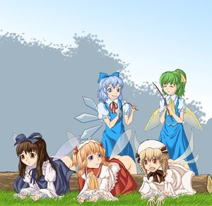 Rating: Questionable Score: 0 Tags: ^_^ :< 5girls all_fours ass beret blonde_hair blue_eyes blue_hair bow brown_eyes brown_hair cirno closed_eyes daiyousei dress drill_hair evil_smile grass green_hair hair_ribbon hat headdress long_hair luna_child nature necktie open_mouth orange_hair peach_hair ponytail purple_eyes red_eyes short_hair sky smile spanking star_sapphire sunny_milk tagme tears touhou twintails User: (automatic)ii