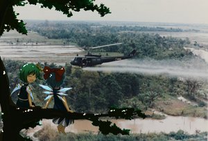 Rating: Safe Score: 0 Tags: 2girls blue_hair branch cirno daiyousei green_hair helicopter helmet military photo photoshop touhou tree vietnam wings User: (automatic)Anonymous