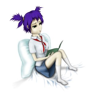 Rating: Safe Score: 0 Tags: book green_eyes highres necktie pioneer pioneer_necktie pioneer_uniform purple_hair sitting twintails unyl-chan User: (automatic)Anonymous