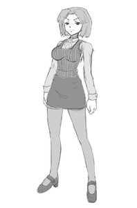 Rating: Safe Score: 0 Tags: lolwoot_(artist) monochrome pantyhose shirt shoes short_hair simple_background sketch skirt smile sweater_vest User: (automatic)timewaitsfornoone