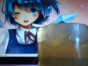 Rating: Safe Score: 0 Tags: 2d_dating blue_eyes blue_hair blush bow cirno computer ice photo smile tea touhou wings wink User: (automatic)timewaitsfornoone