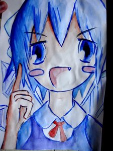 Rating: Safe Score: 0 Tags: blue_eyes blue_hair blush blush_stickers cirno finger open_mouth /to/ touhou traditional_media User: (automatic)nanodesu