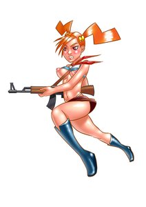 Rating: Questionable Score: 0 Tags: ak-47 blush boots breasts dvach-tan miniskirt nipples open_mouth orange_hair panties pioneer_tie red_eyes simple_background sketch-kun_(artist) skirt tagme teeth top topless twintails weapon User: (automatic)strn