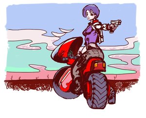 Rating: Safe Score: 0 Tags: from_behind motorcycle pistol purple_hair short_hair weapon User: (automatic)nanodesu