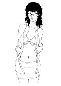 Rating: Safe Score: 0 Tags: /an/ glasses has_child_posts long_hair monochrome piercing shirt skirt undressing User: (automatic)nanodesu