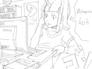 Rating: Safe Score: 0 Tags: 404 book /bro/ computer horn horns humanization monitor monochrome my_little_pony pony pony_(artist) room sketch table twilight_sparkle User: (automatic)Anonymous