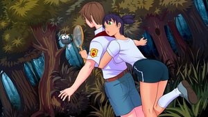Rating: Safe Score: 0 Tags: 1boy badminton bird breasts brown_hair dutch_angle eroge forest game_cg green_eyes gym_uniform highres nature necktie night outdoors owl pants pioneer pioneer_tie pioneer_uniform possible_duplicate purple_hair racket scared semyon_(character) shirt short_hair shorts spread_arms tree t-shirt twintails unyl-chan User: (automatic)Anonymous