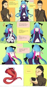 Rating: Questionable Score: 0 Tags: 1boy blue_hair camera glasses horns long_hair luxuria manga_page nosebleed oxykoma_(artist) pink_eyes saliva tongue User: (automatic)cirno2014