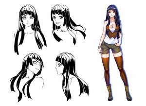 Rating: Safe Score: 0 Tags: /an/ blue_hair boots brown_eyes character_sheet cleavage collage concept_art long_hair pendant shorts thighhighs top User: (automatic)Anonymous