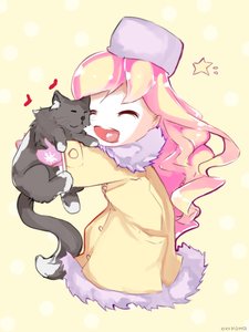 Rating: Safe Score: 0 Tags: ^_^ animal cat chibi closed_eyes coat hat long_hair open_mouth oxykoma_(artist) pink_hair simple_background winter_clothes User: (automatic)nanodesu