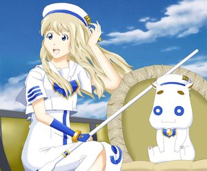 Rating: Safe Score: 0 Tags: :3 alicia_florence aria beret blonde_hair blue_eyes bow brow cat cloud collar cosplay crossover dress gloves k-on! kotobuki_tsumugi oar open_mouth ship sitting sky sky-fi smile uniform User: (automatic)Willyfox
