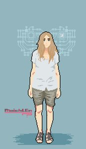 Rating: Safe Score: 0 Tags: 1girl bare_hands brown_hair green_eyes looking_at_viewer maichlen marks pcb pixel_art sandals shadow shorts simple_background solo standing User: (automatic)Willyfox