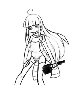 Rating: Safe Score: 0 Tags: ahoge character_request long_hair monochrome panties pistol possible_duplicate scarf simple_background sketch tagme thighhighs weapon User: (automatic)nanodesu