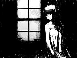 Rating: Safe Score: 0 Tags: dress long_hair monochrome sketch window User: (automatic)Anonymous