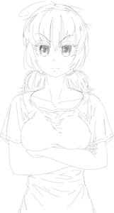 Rating: Safe Score: 0 Tags: breasts crossed_arms f2d_(artist) monochrome shirt sketch t-shirt twintails User: (automatic)Anonymous