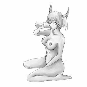 Rating: Explicit Score: 0 Tags: breasts cow drinking horns korowa-chan milk monochrome nude simple_background sitting twintails User: (automatic)Koto-kun