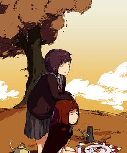 Rating: Safe Score: 1 Tags: atmospheric brown_hair cloud cup evening mod-chan nature picnic purple_hair tea teapot thermos unyl-chan User: (automatic)ii