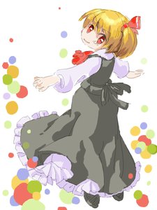 Rating: Safe Score: 1 Tags: blonde_hair bow dress from_behind /o/ oekaki red_eyes rumia short_hair spread_arms touhou User: (automatic)nanodesu