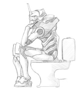 Rating: Safe Score: 0 Tags: mecha monochrome neon_genesis_evangelion no_humans simple_background sitting sketch traditional_media User: (automatic)nanodesu