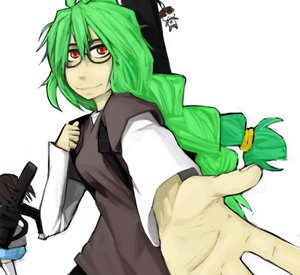 Rating: Safe Score: 0 Tags: 2girls black_hole-chan bomb-chan bomb-kun_(artist) braid chibi from_behind glasses green_hair long_hair outstretched_hand red_eyes simple_background twin_braids User: (automatic)nanodesu