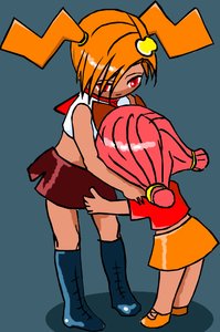 Rating: Safe Score: 0 Tags: 2girls animal_ears boots cat_ears crop_top dvach-tan miniskirt necktie orange_hair pioneer_tie red_eyes red_hair simple_background skirt smolev_(artist) /tan/ twintails ussr-tan User: (automatic)nanodesu