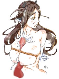 Rating: Explicit Score: 0 Tags: blush bongade breasts brown_eyes brown_hair censored cow_girl cum cum_on_body cum_on_hair elbow_gloves gloves horns long_hair nude oxykoma_(artist) User: (automatic)nanodesu