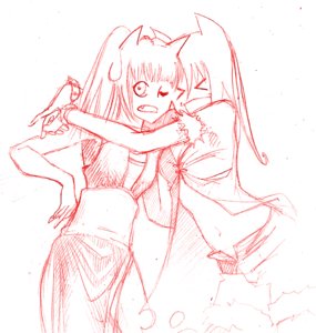 Rating: Safe Score: 0 Tags: >_< 2girls animal_ears cat_ears drop hug long_hair monochrome simple_background sketch tagme wink User: (automatic)nanodesu