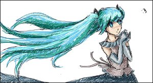 Rating: Safe Score: 0 Tags: alternate_costume aqua_eyes aqua_hair blush elbow_gloves gloves hatsune_miku iscribble long_hair simple_background sketch twintails vocaloid User: (automatic)nanodesu