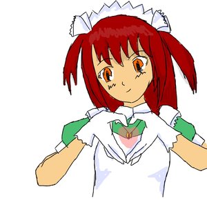 Rating: Safe Score: 0 Tags: alternate_costume apron blush brown_hair chibimod-chan dress gloves heart heart_hands maid maid_headdress maid_outfit orange_eyes simple_background sketch twintails wakaba_mark User: (automatic)nanodesu