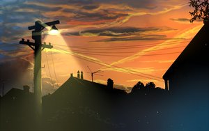 Rating: Safe Score: 0 Tags: atmospheric cloud evening house landscape nature no_humans silhouette sky sunset tree wire wires User: (automatic)nanodesu