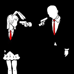 Rating: Safe Score: 0 Tags: animal_ears anonymous bunny_ears business_suit faceless highres long_hair monochrome necktie pistol reisen_udongein_inaba skirt stylish touhou weapon User: (automatic)nanodesu