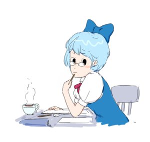 Rating: Safe Score: 0 Tags: bespectacled blue_hair blush blush_stickers cirno drawing glasses pencil tea touhou User: (automatic)ii