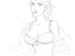Rating: Safe Score: 0 Tags: bra highres monochrome short_hair sketch undressing User: (automatic)Anonymous