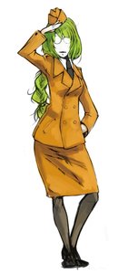 Rating: Safe Score: 0 Tags: bomb-chan bomb-kun_(artist) braid garrison_cap glasses green_hair hat long_hair simple_background uniform User: (automatic)nanodesu