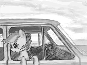 Rating: Safe Score: 0 Tags: 1boy animal /bro/ car has_child_posts mare monochrome my_little_pony my_little_pony_friendship_is_magic outdoors pony window User: (automatic)Anonymous