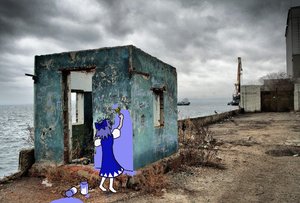 Rating: Safe Score: 0 Tags: blue_hair cirno drawing_on_photo from_behind painting photo photoshop short_hair touhou User: (automatic)nanodesu