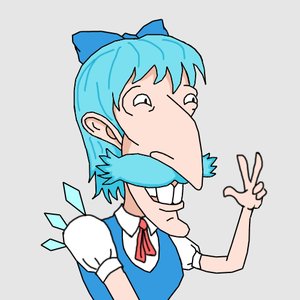 Rating: Safe Score: 1 Tags: blue_hair bow cirno mustache nigel_thornberry parody short_hair the_wild_thornberrys touhou v wings User: (automatic)nanodesu
