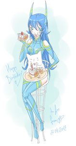 Rating: Safe Score: 0 Tags: animal blue_eyes blue_hair cake cat chair collider-sama eating food happy_birthday horns long_hair simple_background sitting tagme /tan/ User: (automatic)nanodesu