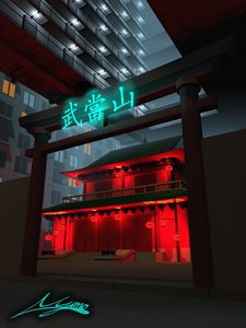 Rating: Safe Score: 0 Tags: 3d city house night no_humans outdoors shrine torii User: (automatic)Anonymous