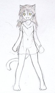 Rating: Safe Score: 0 Tags: animal_ears barefoot bow cat_ears dress monochrome sketch smile tail traditional_media uvao-chan User: (automatic)timewaitsfornoone