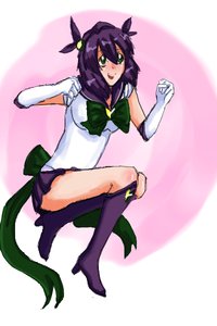 Rating: Safe Score: 0 Tags: alternate_costume bishoujo_senshi_sailor_moon boots bow cosplay crossover elbow_gloves gloves green_eyes happy /o/ oekaki purple_hair skirt twintails unyl-chan wakaba_mark User: (automatic)Anonymous