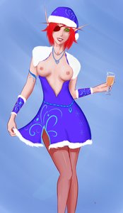 Rating: Explicit Score: 0 Tags: alcohol breasts dress elf eye_patch goblet green_eyes hat new_year pantyhose pointy_ears red_hair smile warcraft world_of_warcraft User: (automatic)Anonymous