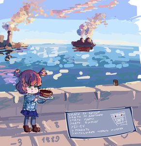 Rating: Safe Score: 0 Tags: b-fractal_(artist) bird cake chibi green_eyes outdoors parrot purple_hair sea ship twintails unyl-chan User: (automatic)Anonymous