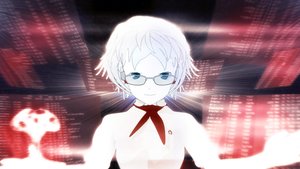 Rating: Safe Score: 0 Tags: 2032 3d asgu blue_eyes glasses highres pioneer_necktie sci-fi shirt short_hair wallpaper white_hair User: (automatic)Anonymous