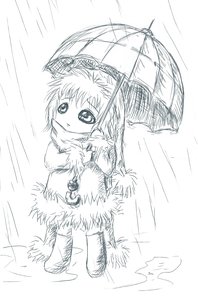 Rating: Safe Score: 0 Tags: hat monochrome puhovichok-chan rain scarf umbrella winter_clothes User: (automatic)Koto-kun