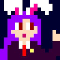 Rating: Safe Score: 0 Tags: animal_ears bunny_ears finger lowres pixel_art purple_hair reisen_udongein_inaba touhou User: (automatic)nanodesu