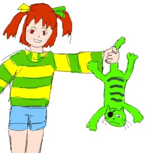Rating: Safe Score: 0 Tags: bow brown_hair cat chibimod-chan eye_patch grin madskillz red_eyes shorts smile striped sweater teeth twintails wakaba_colors User: (automatic)timewaitsfornoone