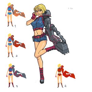 Rating: Safe Score: 0 Tags: blonde_hair blue_eyes co2_(artist) co_(artist) crop_top excavator_bucket excavator-chan short_hair shorts User: (automatic)Anonymous