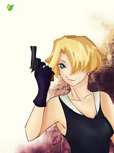 Rating: Safe Score: 0 Tags: blonde_hair character_request dress earrings gloves green_eyes revolver short_hair source_request tagme wakaba_mark weapon User: (automatic)Willyfox